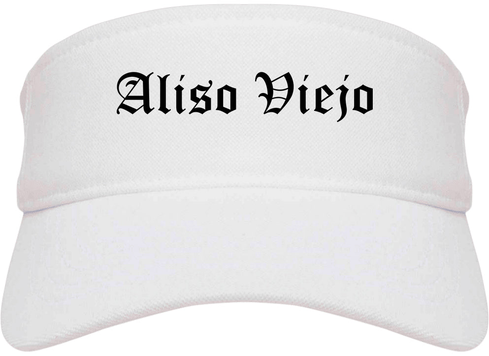 Aliso Viejo California CA Old English Mens Visor Cap Hat White
