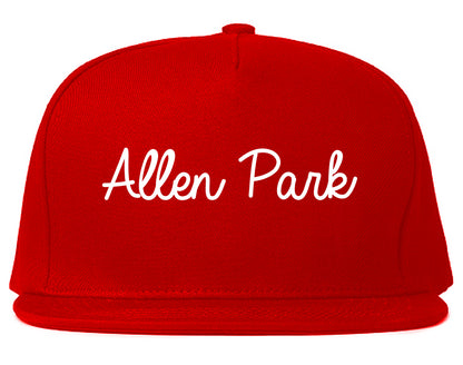 Allen Park Michigan MI Script Mens Snapback Hat Red