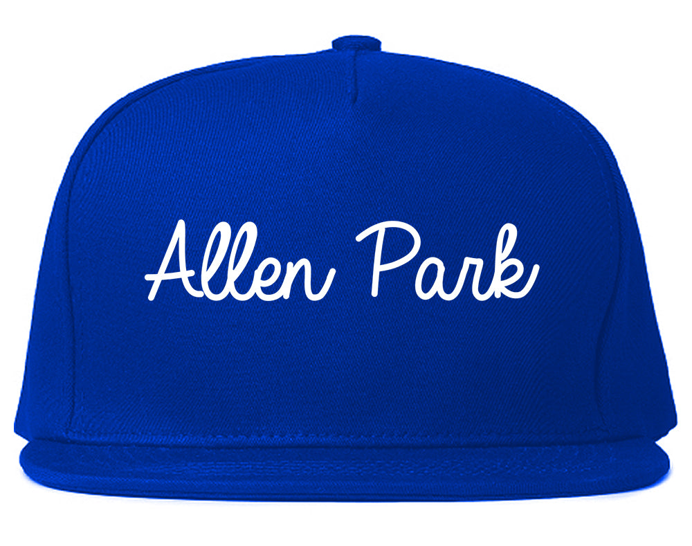 Allen Park Michigan MI Script Mens Snapback Hat Royal Blue