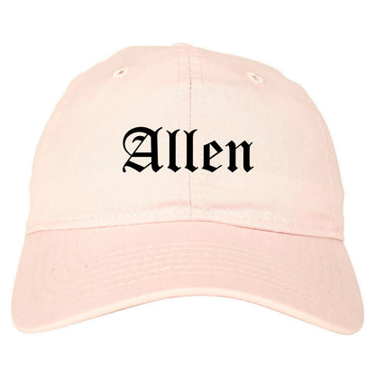 Allen Texas TX Old English Mens Dad Hat Baseball Cap Pink