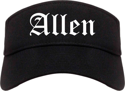 Allen Texas TX Old English Mens Visor Cap Hat Black