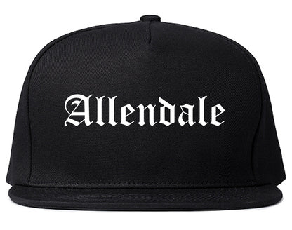 Allendale New Jersey NJ Old English Mens Snapback Hat Black