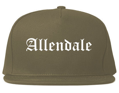 Allendale New Jersey NJ Old English Mens Snapback Hat Grey