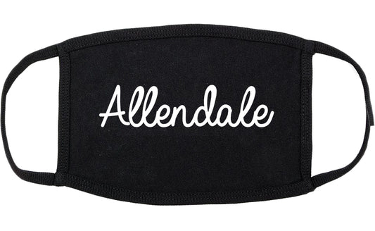 Allendale New Jersey NJ Script Cotton Face Mask Black