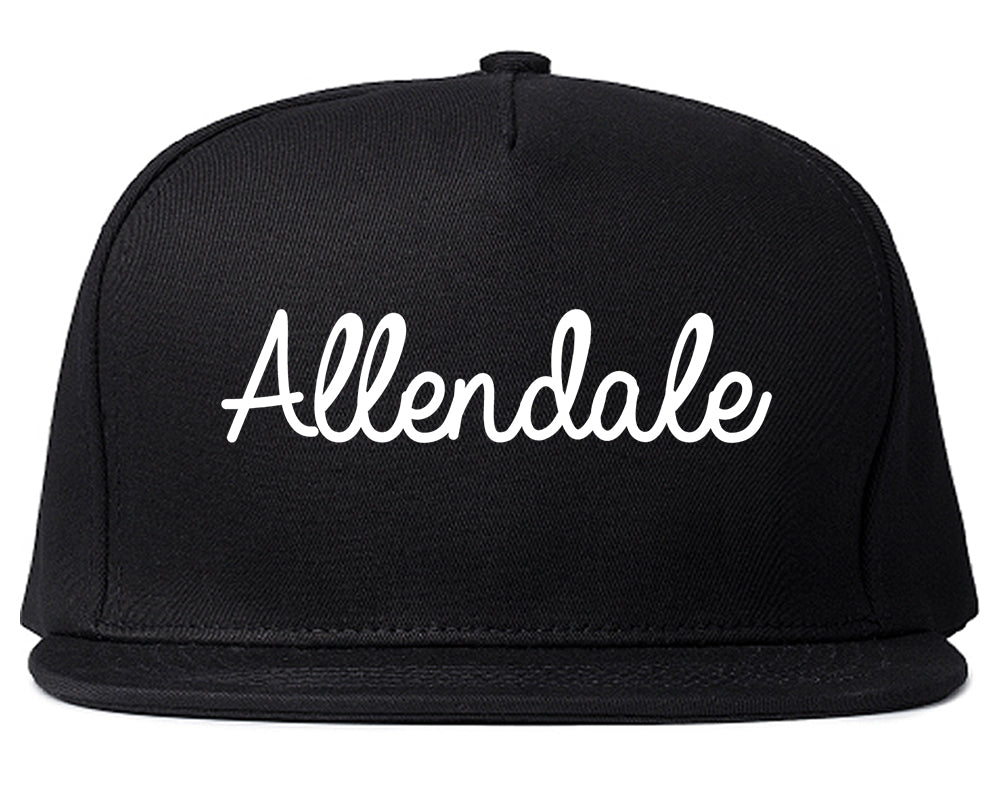 Allendale New Jersey NJ Script Mens Snapback Hat Black