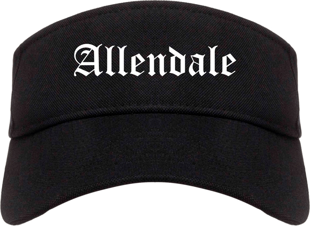 Allendale New Jersey NJ Old English Mens Visor Cap Hat Black