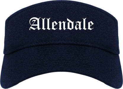 Allendale New Jersey NJ Old English Mens Visor Cap Hat Navy Blue
