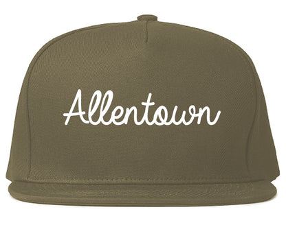 Allentown Pennsylvania PA Script Mens Snapback Hat Grey