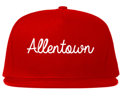 Allentown Pennsylvania PA Script Mens Snapback Hat Red