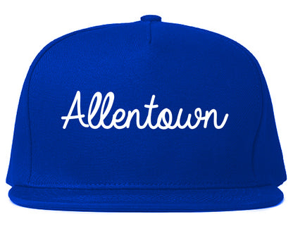 Allentown Pennsylvania PA Script Mens Snapback Hat Royal Blue