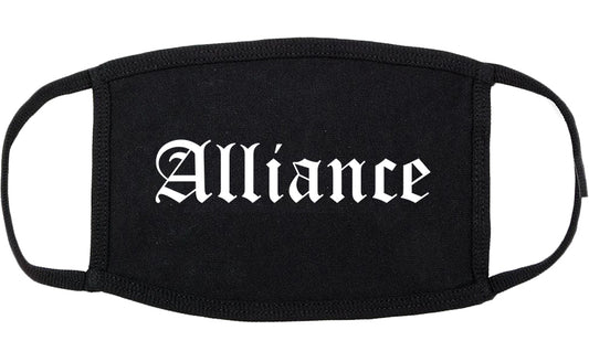 Alliance Ohio OH Old English Cotton Face Mask Black