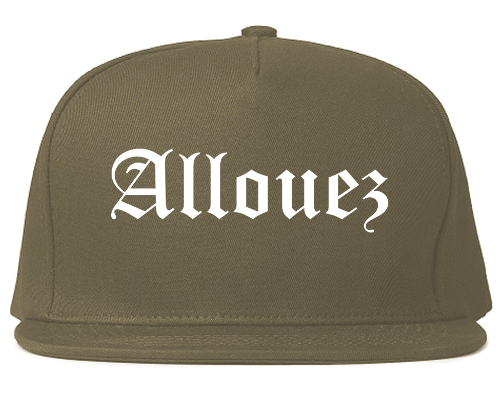 Allouez Wisconsin WI Old English Mens Snapback Hat Grey