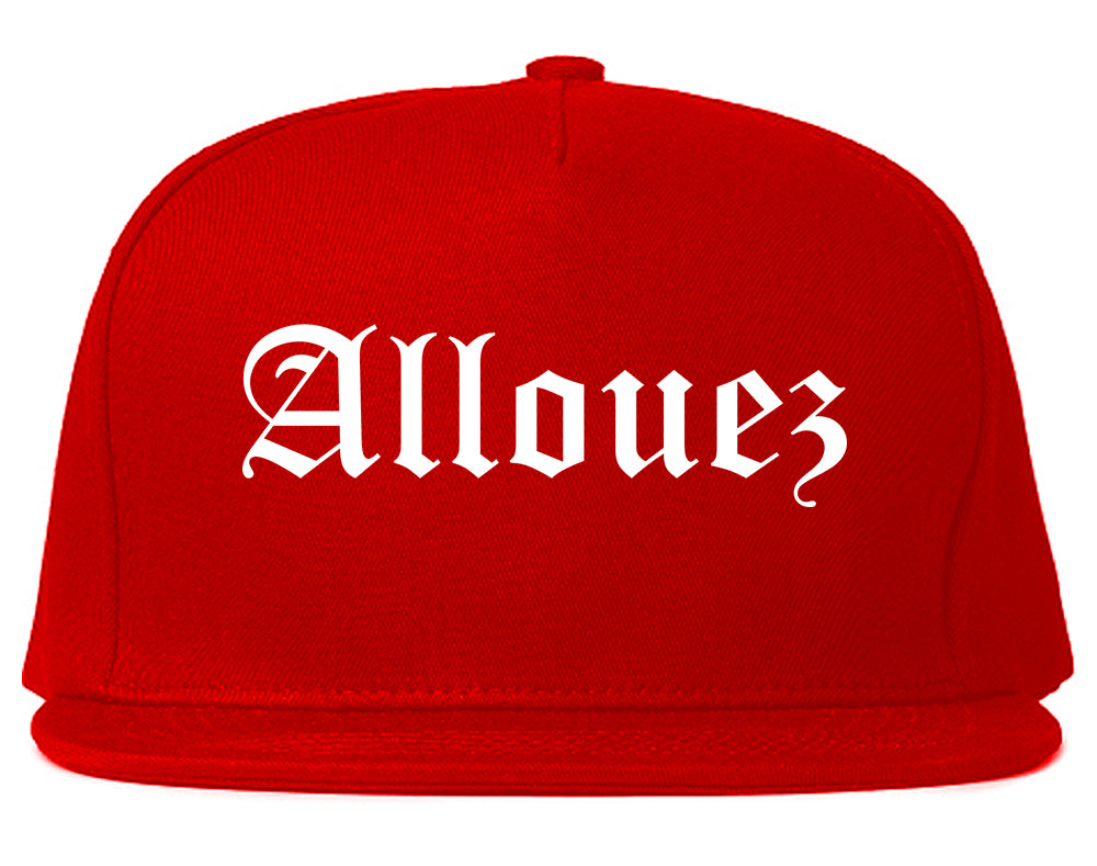 Allouez Wisconsin WI Old English Mens Snapback Hat Red