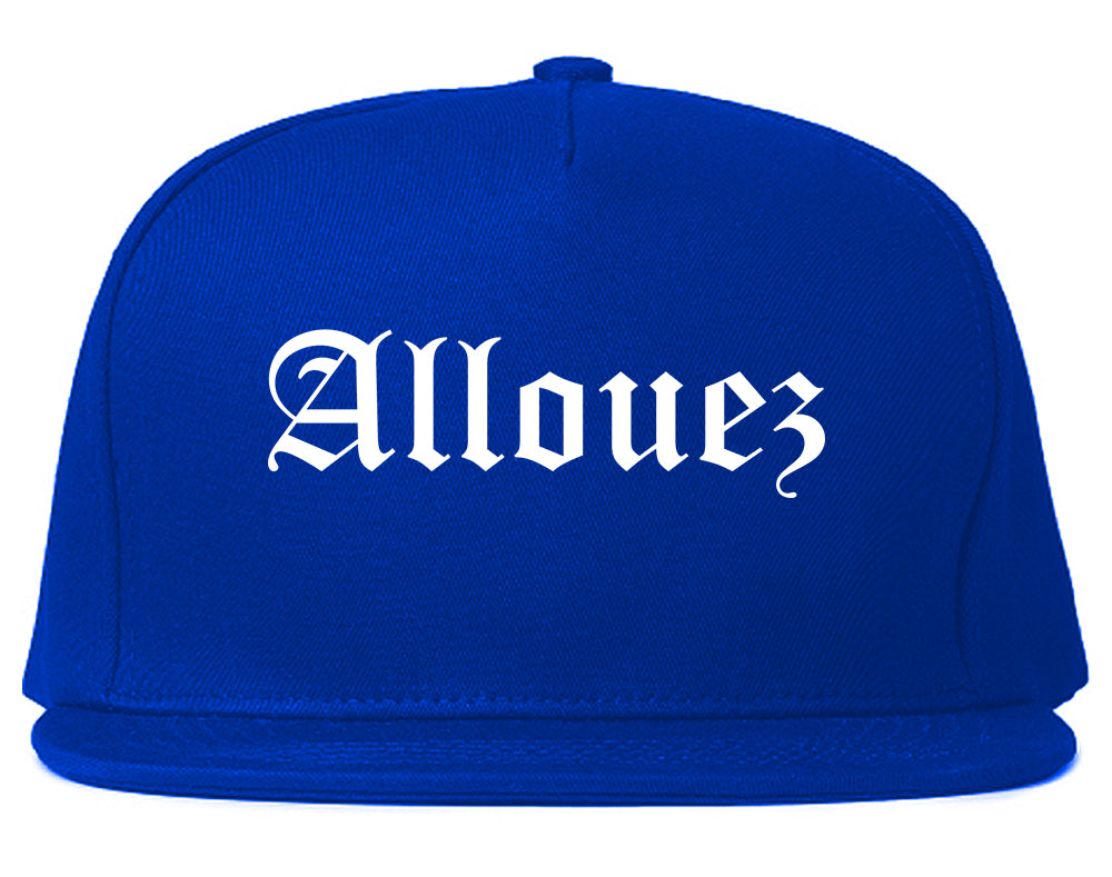 Allouez Wisconsin WI Old English Mens Snapback Hat Royal Blue
