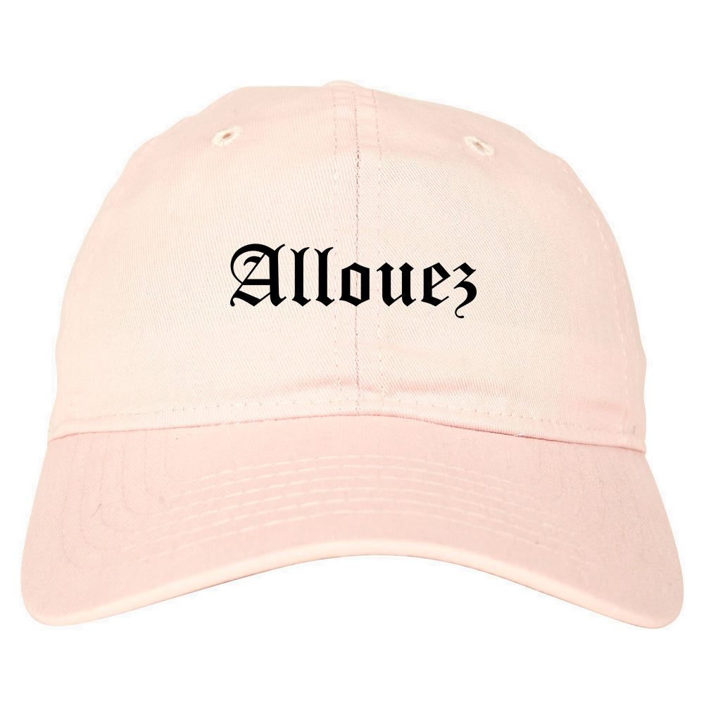 Allouez Wisconsin WI Old English Mens Dad Hat Baseball Cap Pink