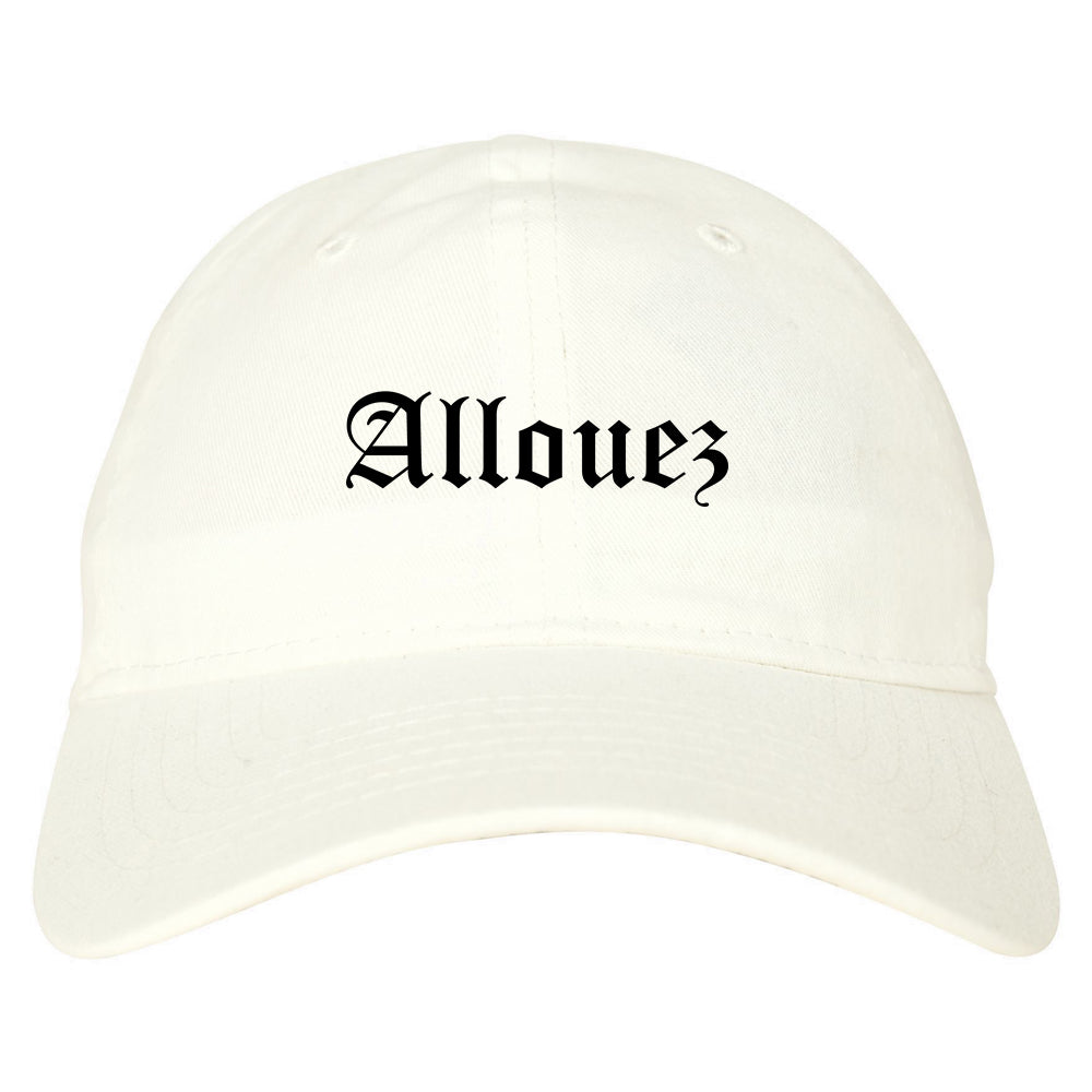 Allouez Wisconsin WI Old English Mens Dad Hat Baseball Cap White