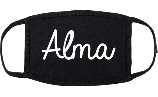 Alma Arkansas AR Script Cotton Face Mask Black
