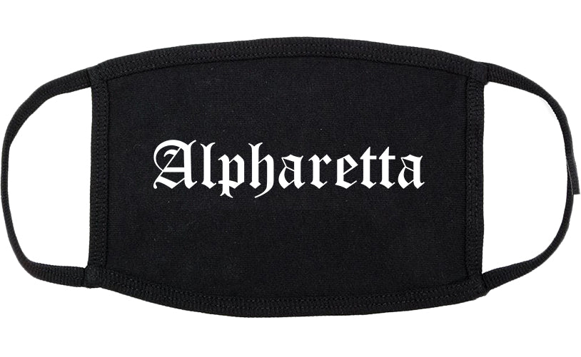 Alpharetta Georgia GA Old English Cotton Face Mask Black