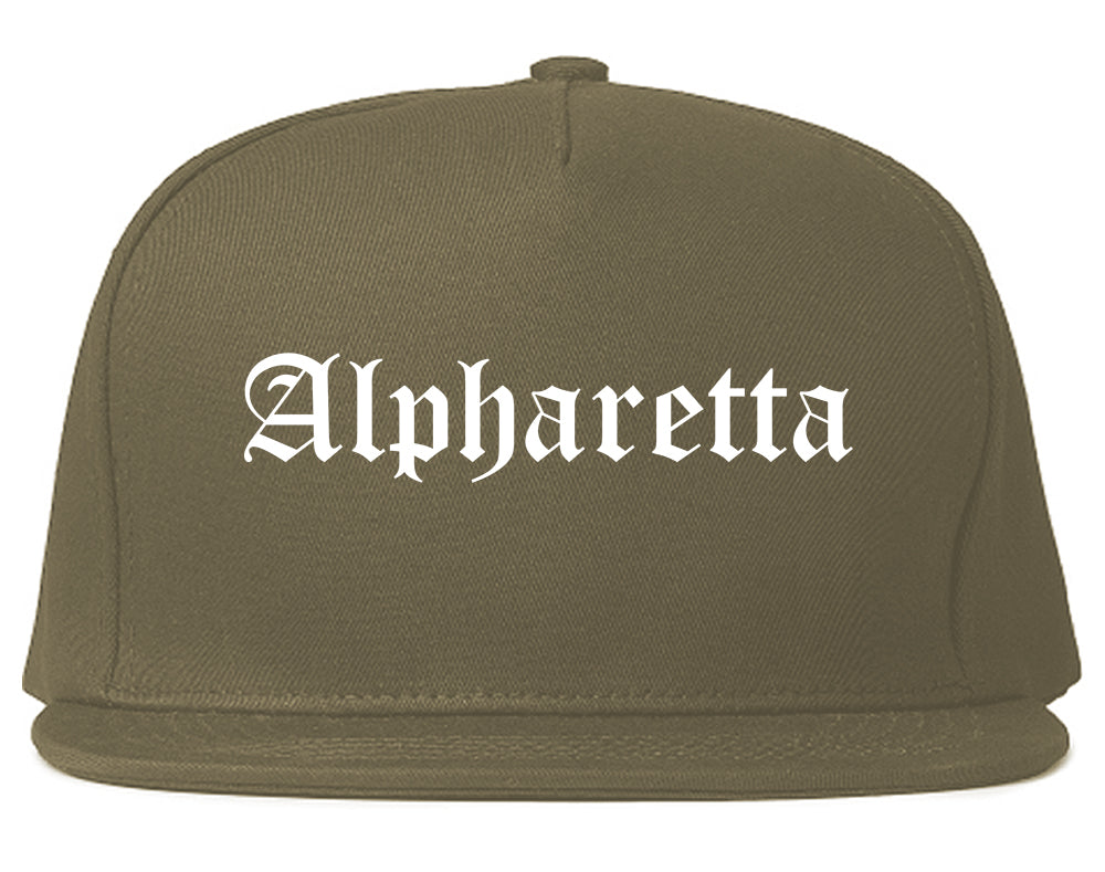 Alpharetta Georgia GA Old English Mens Snapback Hat Grey
