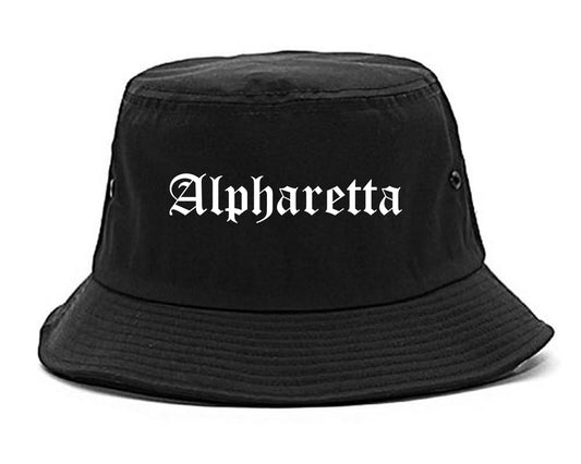 Alpharetta Georgia GA Old English Mens Bucket Hat Black