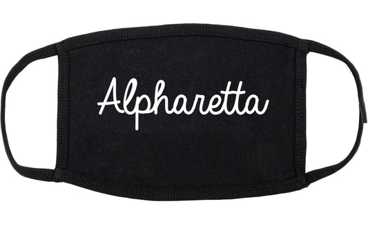 Alpharetta Georgia GA Script Cotton Face Mask Black