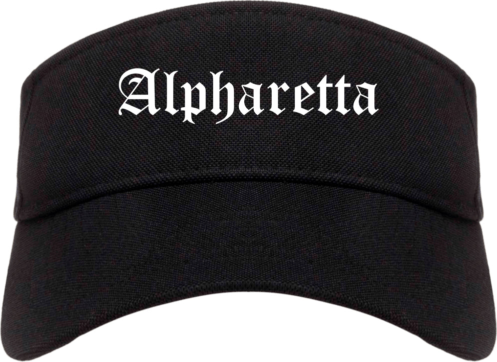 Alpharetta Georgia GA Old English Mens Visor Cap Hat Black