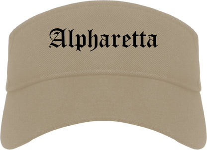 Alpharetta Georgia GA Old English Mens Visor Cap Hat Khaki