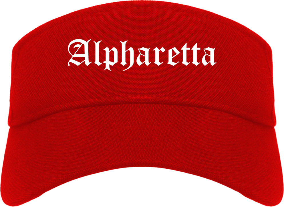 Alpharetta Georgia GA Old English Mens Visor Cap Hat Red