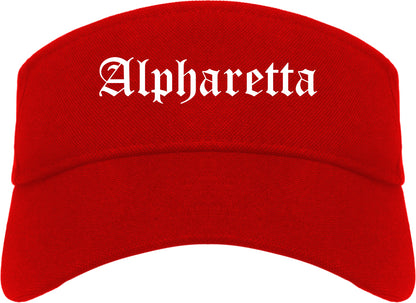 Alpharetta Georgia GA Old English Mens Visor Cap Hat Red