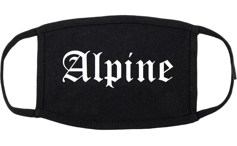 Alpine Texas TX Old English Cotton Face Mask Black