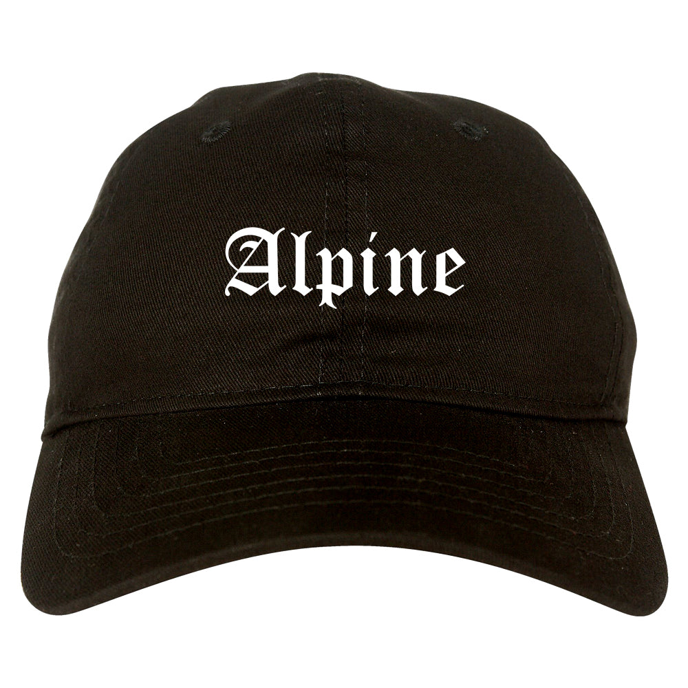 Alpine Texas TX Old English Mens Dad Hat Baseball Cap Black