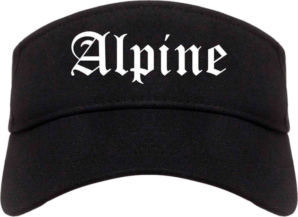 Alpine Texas TX Old English Mens Visor Cap Hat Black