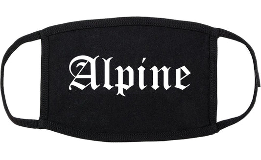 Alpine Utah UT Old English Cotton Face Mask Black