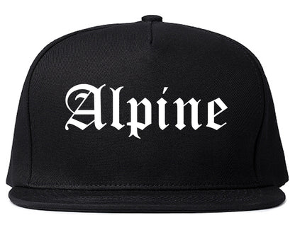 Alpine Utah UT Old English Mens Snapback Hat Black