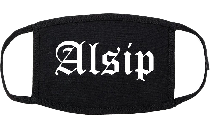 Alsip Illinois IL Old English Cotton Face Mask Black