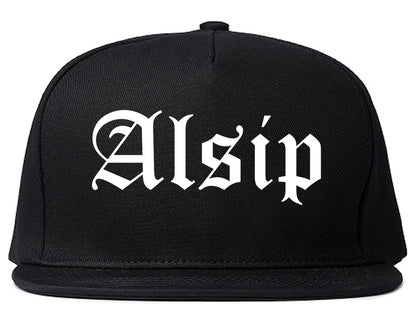 Alsip Illinois IL Old English Mens Snapback Hat Black