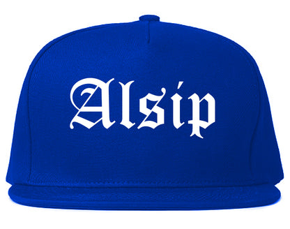 Alsip Illinois IL Old English Mens Snapback Hat Royal Blue
