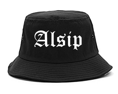 Alsip Illinois IL Old English Mens Bucket Hat Black