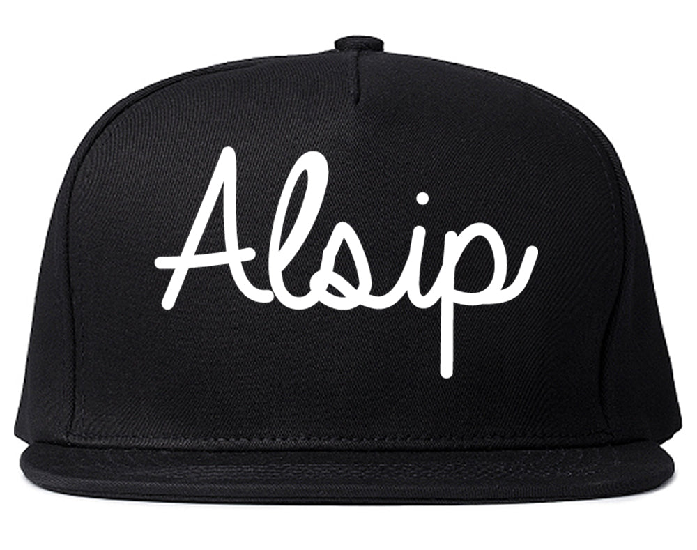 Alsip Illinois IL Script Mens Snapback Hat Black