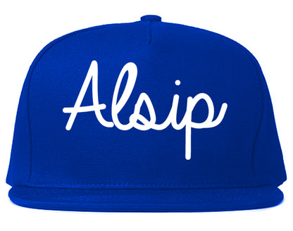 Alsip Illinois IL Script Mens Snapback Hat Royal Blue