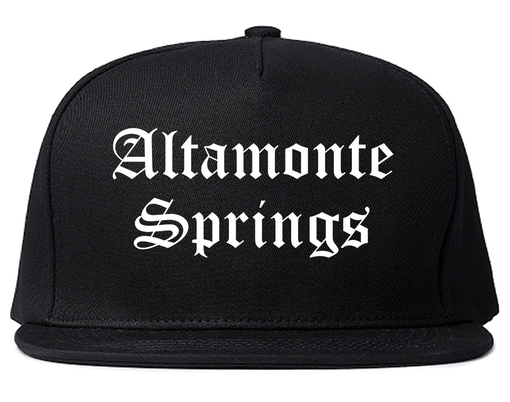 Altamonte Springs Florida FL Old English Mens Snapback Hat Black
