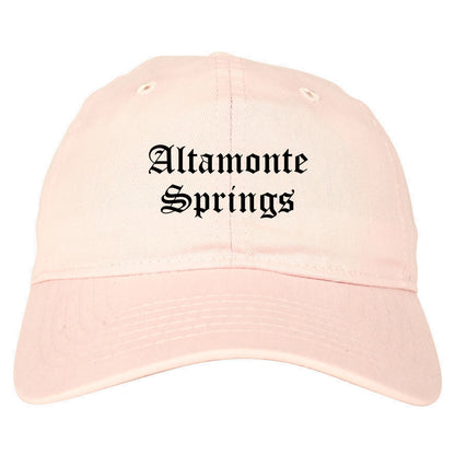 Altamonte Springs Florida FL Old English Mens Dad Hat Baseball Cap Pink