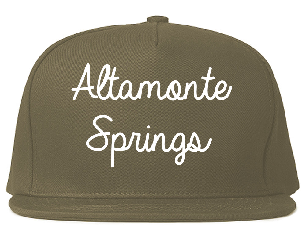 Altamonte Springs Florida FL Script Mens Snapback Hat Grey