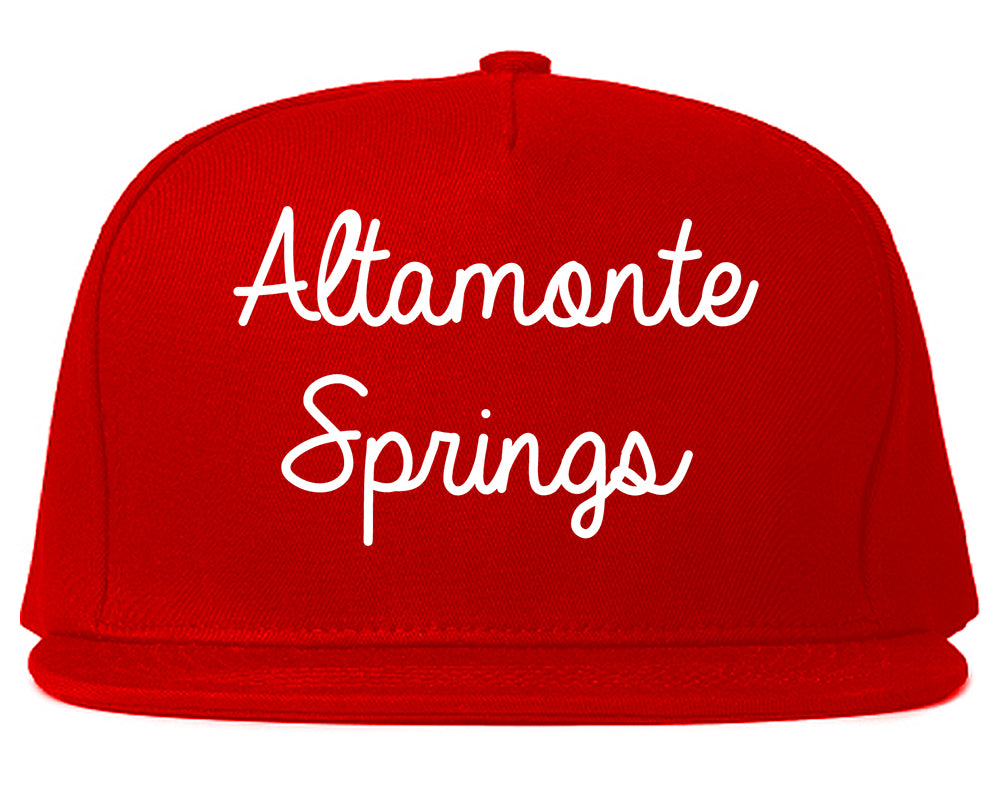 Altamonte Springs Florida FL Script Mens Snapback Hat Red