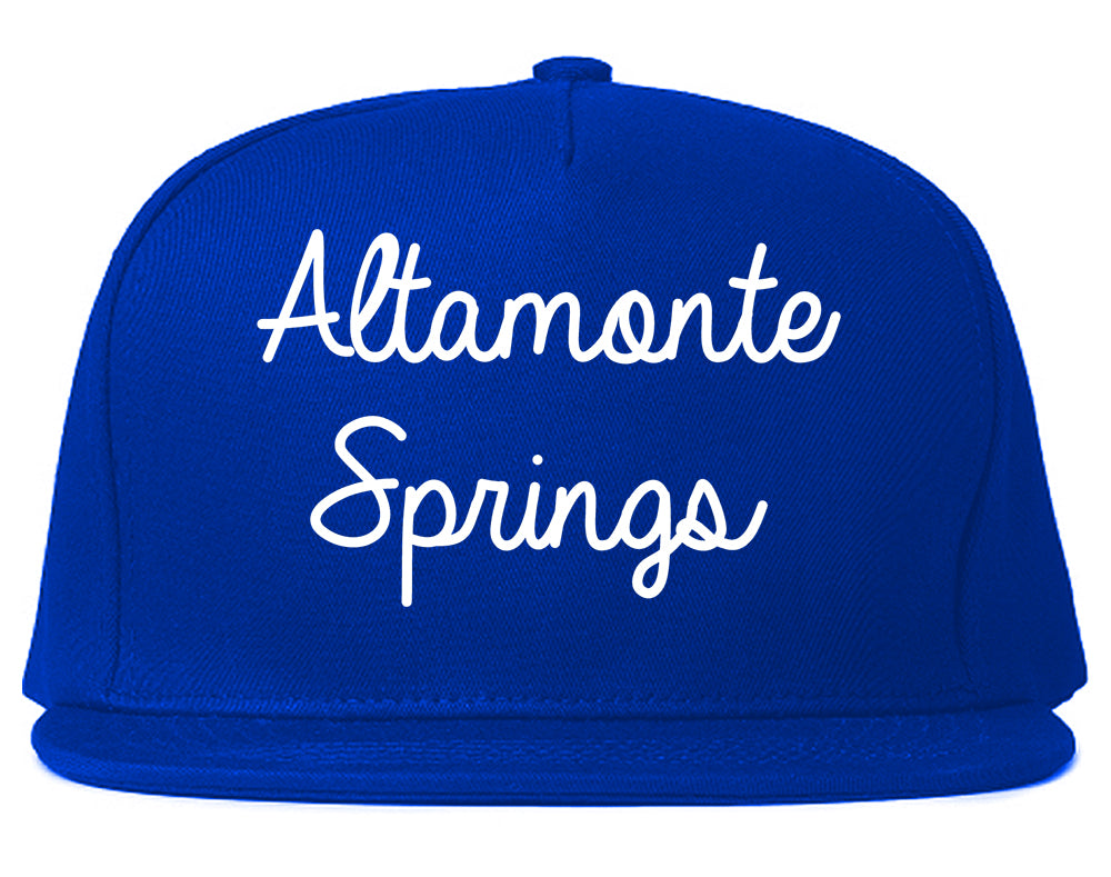 Altamonte Springs Florida FL Script Mens Snapback Hat Royal Blue