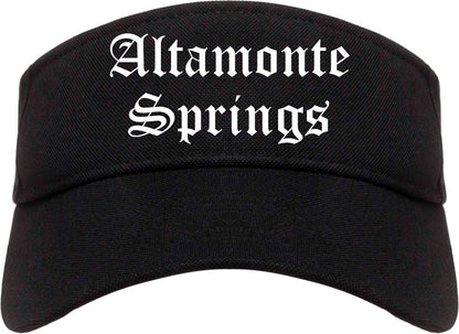 Altamonte Springs Florida FL Old English Mens Visor Cap Hat Black