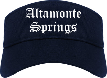 Altamonte Springs Florida FL Old English Mens Visor Cap Hat Navy Blue