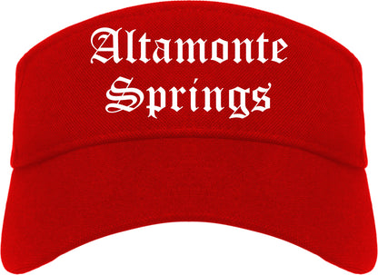 Altamonte Springs Florida FL Old English Mens Visor Cap Hat Red