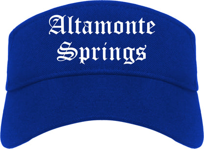 Altamonte Springs Florida FL Old English Mens Visor Cap Hat Royal Blue