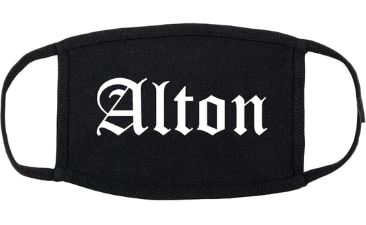 Alton Illinois IL Old English Cotton Face Mask Black